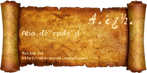 Aba Árpád névjegykártya