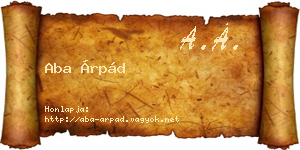 Aba Árpád névjegykártya